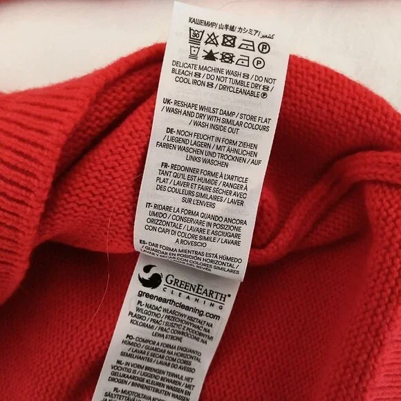 Boden Back Button Crewneck Red Sweater Size S - Picture 7 of 8